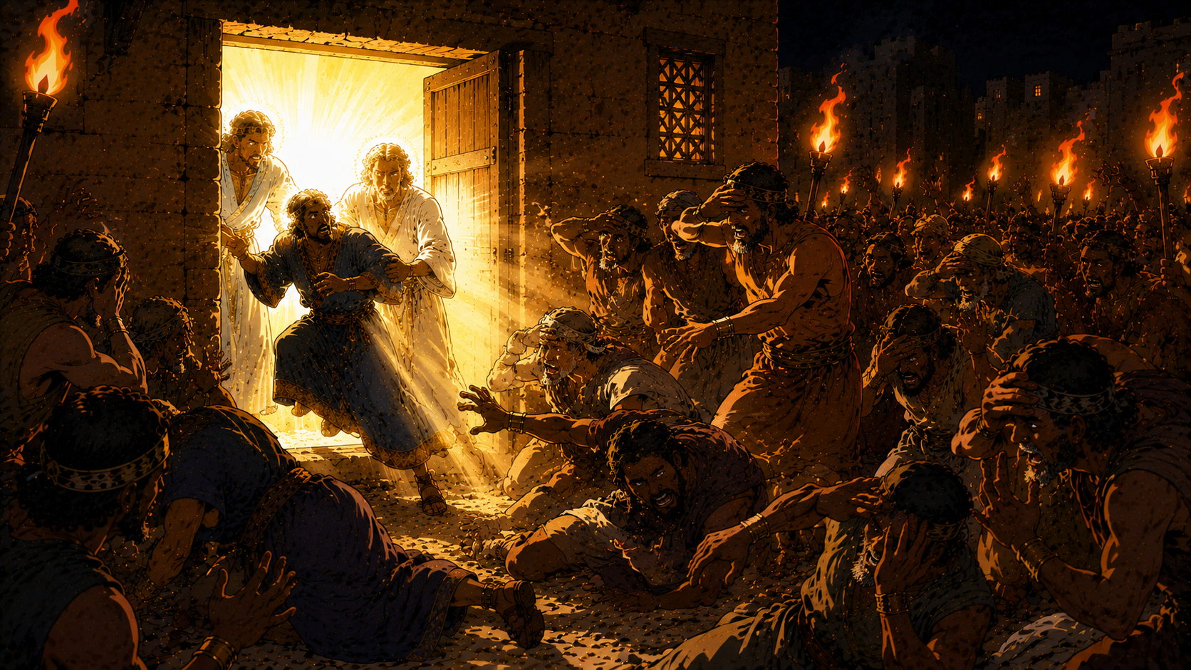 The Angels Strike the Men Blind